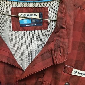 2xl Magellan men shirt is excellent condition , no stains,red with black stripes